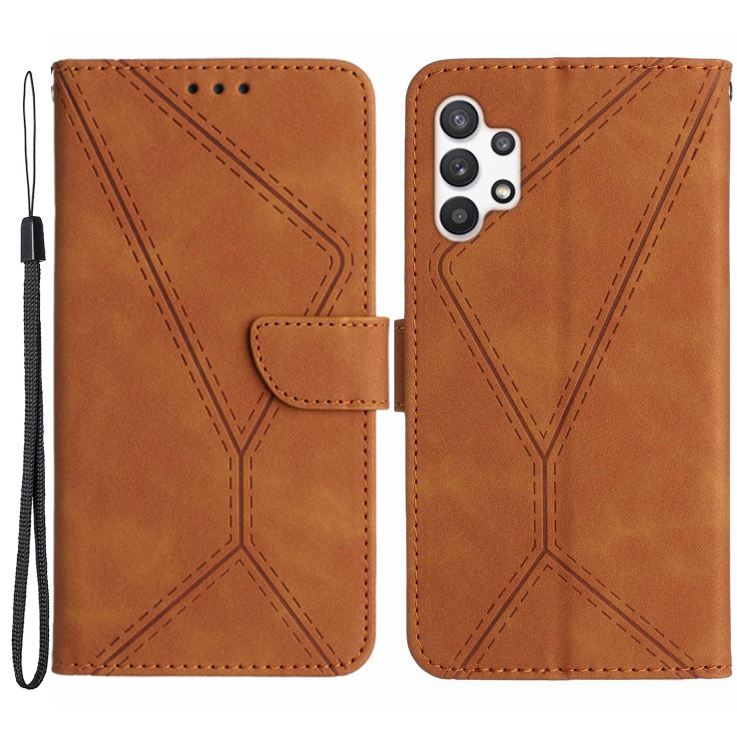 HT05 For Samsung Galaxy A13 4G Phone Leather Case Imprinted Line Wallet Stand Phone Cover HT05 For Samsung Galaxy A13 4G Phone Leather Case Imprinted Line Wallet Stand Phone Cover